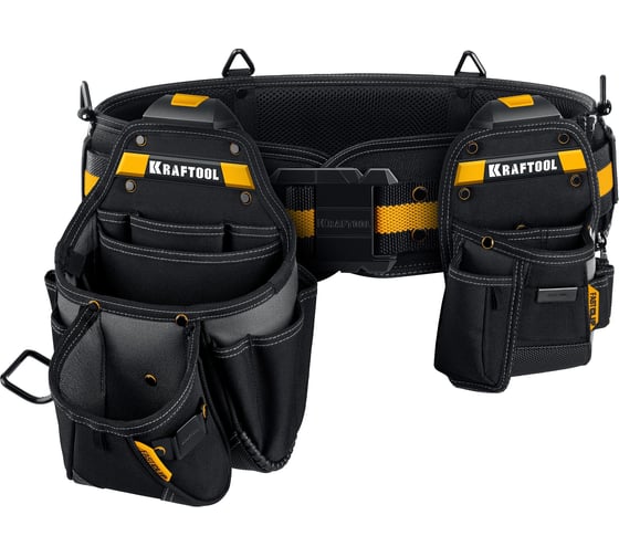 Изображение товара Пояс монтажника KRAFTOOL KBS-3 в комплекте: пояс монтажника, большая сумка, малая сумка 38762