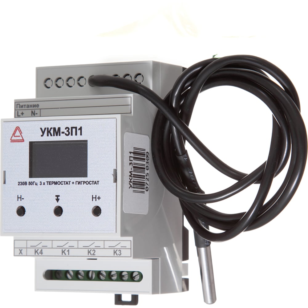 Изображение товара Термостат электронный трехканальный АМАДОН с ЖК дисплеем и выносным датчиком, 65 %, -50...+100 °С, 230 В УКМ-3П1