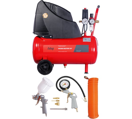 Изображение товара Компрессор FUBAG HOUSE MASTER KIT + 5 OL 195/24 + 5 предметов 646029