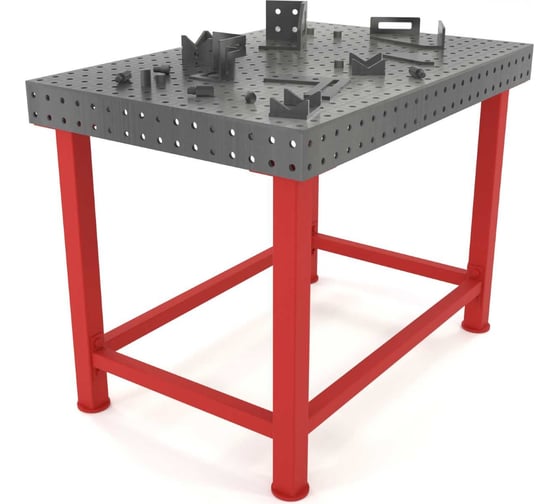 Изображение товара Сварочный стол с оснасткой Flamet 1000x1500 Optima 8 мм, подстолье с перемычками ОPBK-1000x1500-8