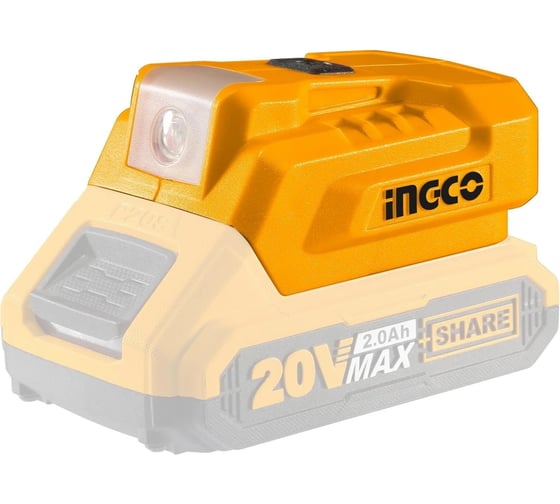 Изображение товара Фонарь и USB адаптер для аккумулятора INGCO P20S CUCLI2022
