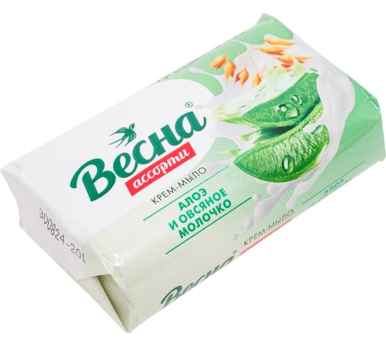 Изображение товара Мыло твердое ВЕСНА Ассорти, Алоэ и овсяное молочко, 90 г 6089