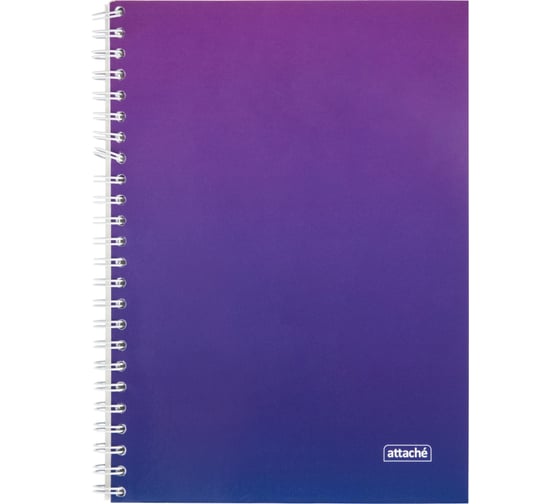 Изображение товара Бизнес-тетрадь Attache А5 96 листов, Градиент фиолетовый клетка, 65 г, гребень, УФ-лак 1919321