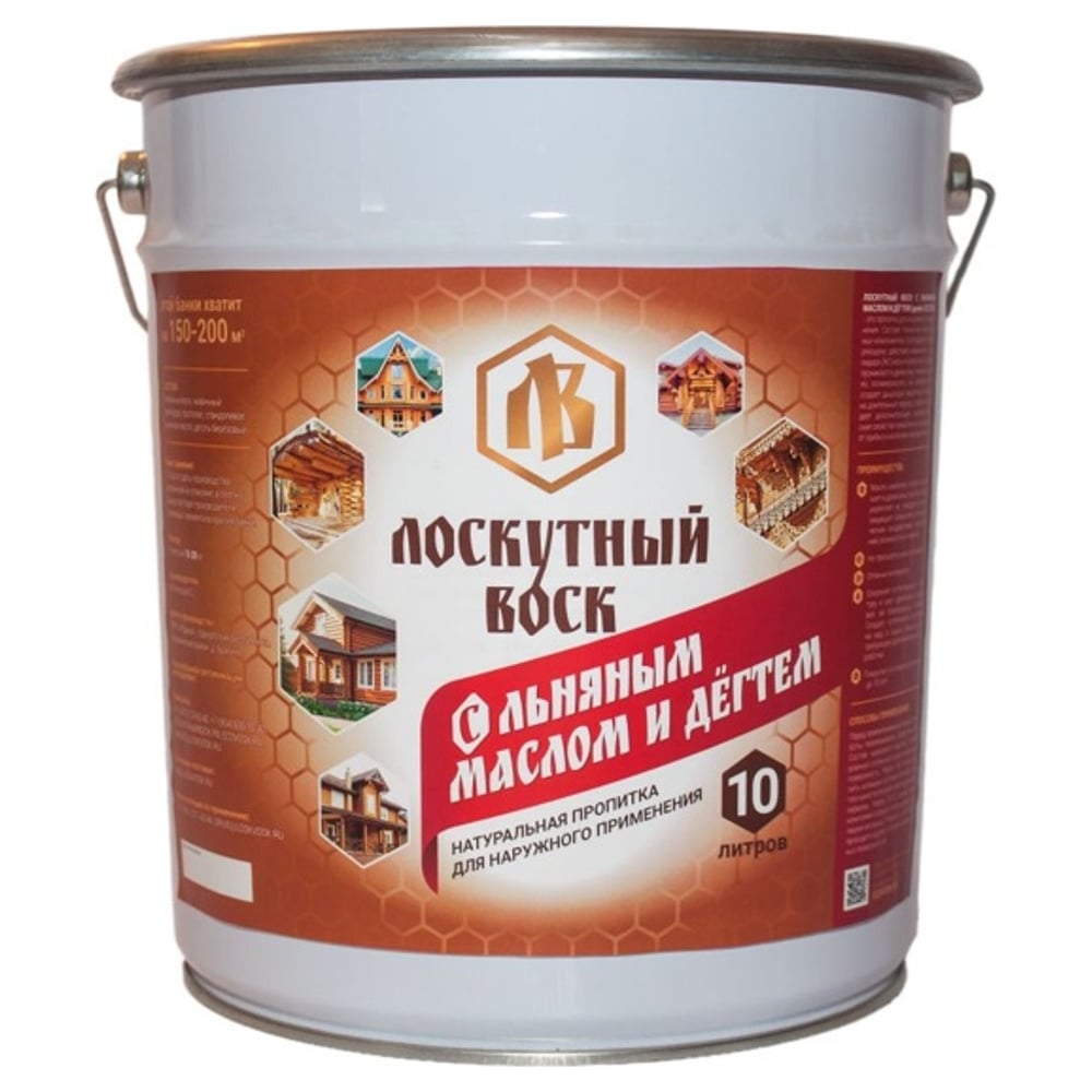 Изображение товара Лоскутный воск с льняным маслом и дегтем 10л ЛМД1000