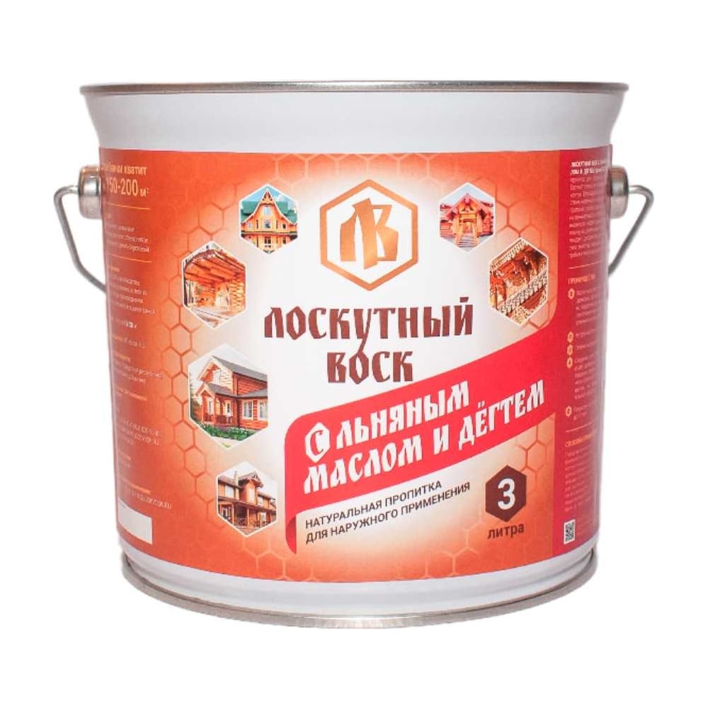 Изображение товара Лоскутный воск с льняным маслом и дегтем 3л ЛМД0300