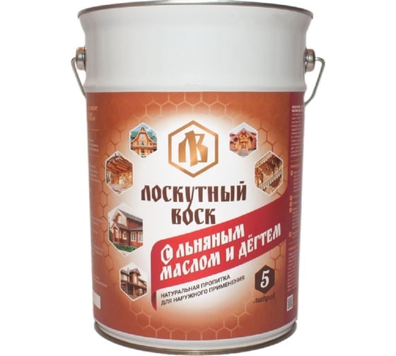 Изображение товара Лоскутный воск с льняным маслом и дегтем 5л ЛМД0500