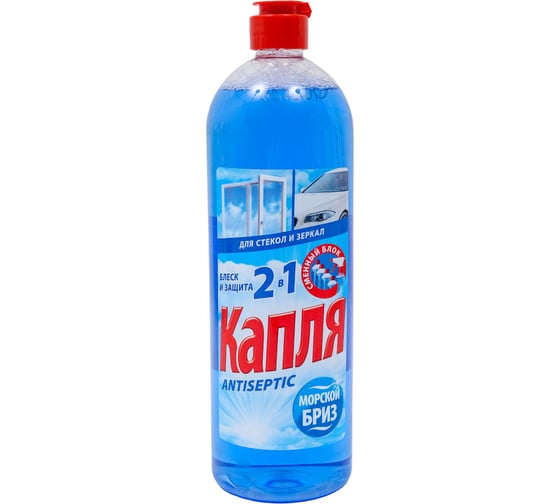 Изображение товара Жидкое моющее средство для стекол и зеркал Капля VOX, Морской бриз, (Refill), 1000 г 9117