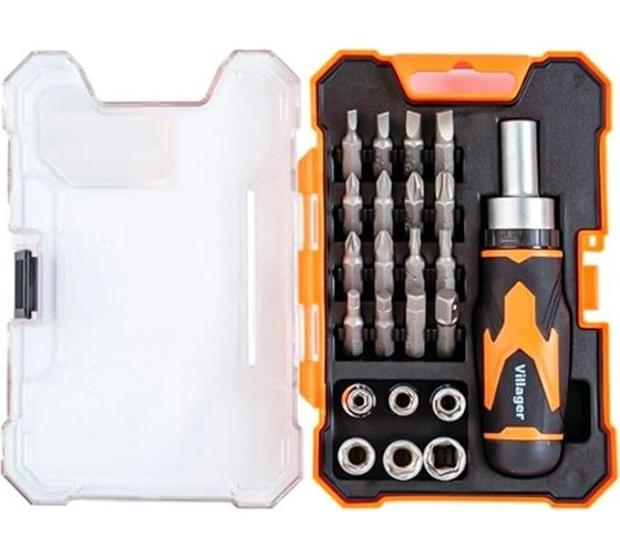 Изображение товара Набор бит и головок с трещоткой Villager 23 шт. 059884