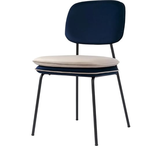 Изображение товара Стул Bergenson Bjorn с контрастным кантом Pea, велюр, темно-синий/бежевый BB0000691
