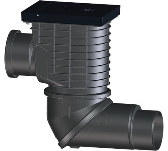 Изображение товара Дождеприемник с чугунным верхом HL с гор. вход. патрубком, выпуском DN110/125 600NGHO