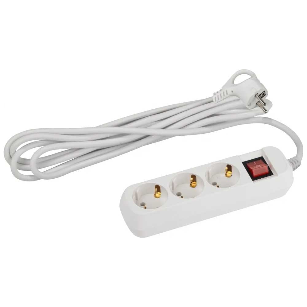 Изображение товара Удлинитель электрический Intro UES315W с заземлением, с выключателем, 3 розетки, 1.5 м, ПВС 3x0.75мм2, 10 Б0056942