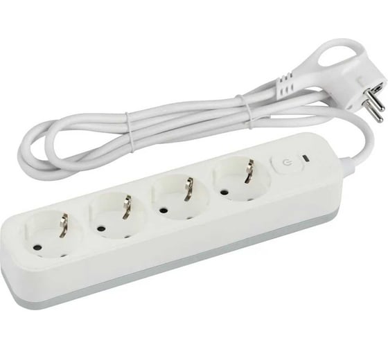 Изображение товара Сетевой фильтр Intro SFE415W с базовой защитой, с заземлением, с выключателем, 4 розетки, 1.5м, 10А белый Б0059221