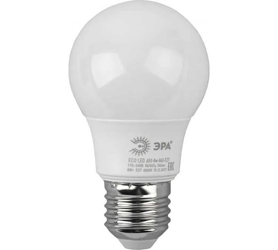 Изображение товара Набор светодиодных лампочек ЭРА RED LINE LED A558W840E27 R (EC) Е27 / E27 8Вт, груша, нейтральный, 10 шт Б0056179