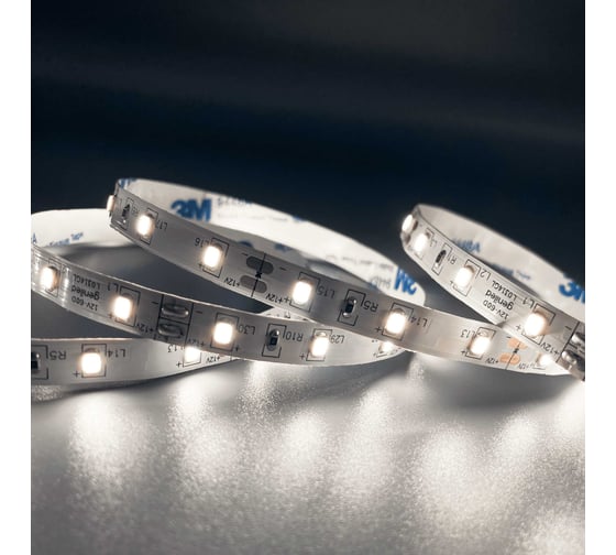 Изображение товара Светодиодная лента Geniled 5м 12В 5Вт/м 4000К нейтральная дневная подсветка 60 led/m IP65 влагостойкая уличная 8мм 03514