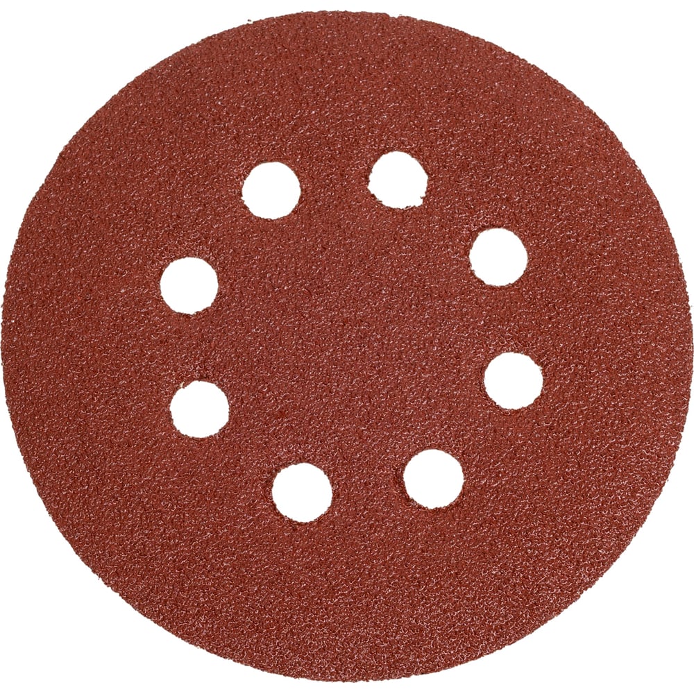 Изображение товара Круг шлифовальный перфорированный 125 мм под липучку 8 отверстий 40 зерно 100 шт РОСОМАХА