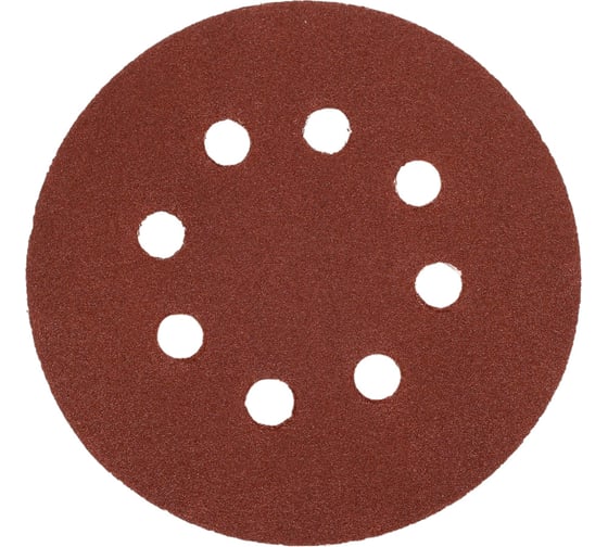 Изображение товара Круг шлифовальный перфорированный под липучку, 125 мм, 8 отверстий, зерно 120, 100 шт РОСОМАХА 408120