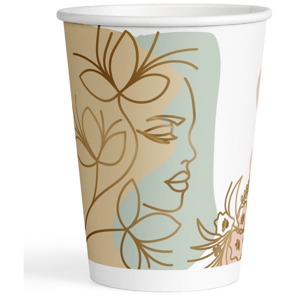 Изображение товара Набор бумажных стаканов ND Play Цветы 6 шт 250 мл для горячих и холодных напитков