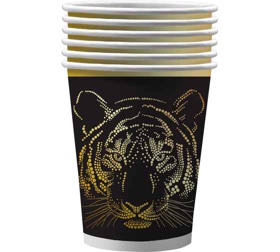 Изображение товара Набор бумажных стаканов ND Play Тигр 12 шт, 250 мл 301715