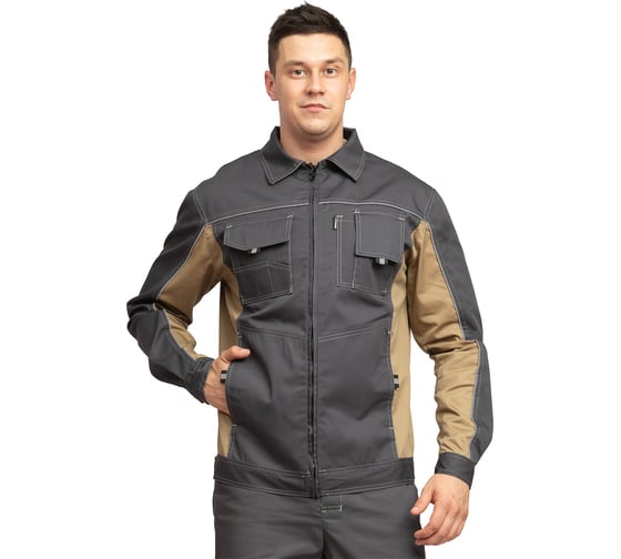 Изображение товара Куртка мужская Прабо " Люкс" серый/бежевый р-р 56-58/182-188 24366