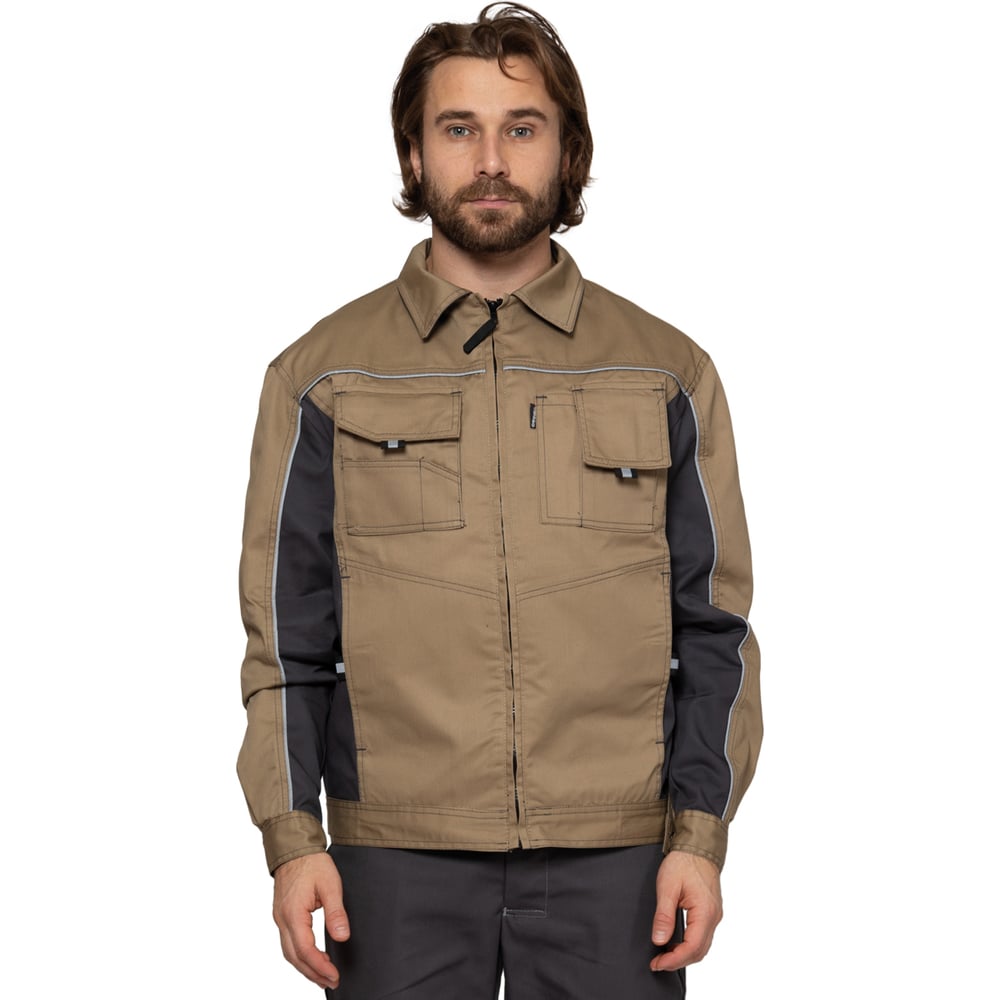 Изображение товара Мужская куртка Прабо Люкс бежевый серый 60-62 водоотталкивающая стильная