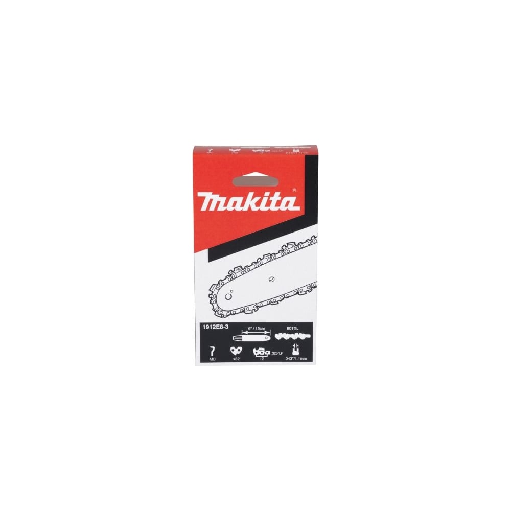 Цепь 15 см/6", шаг 0.325", паз 1.1 мм, 32 звена, 80TXL Makita 1912E8-3