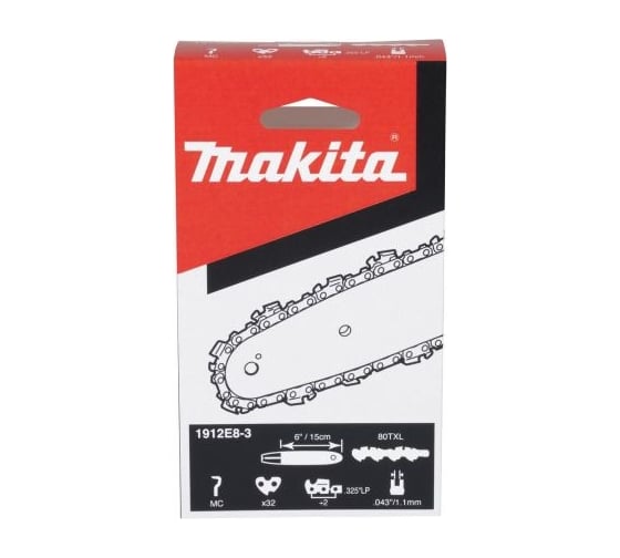 Изображение товара Цепь 15 см/6", шаг 0.325", паз 1.1 мм, 32 звена, 80TXL Makita 1912E8-3