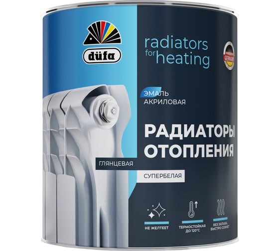 Изображение товара Акриловая эмаль Dufa Радиаторы отопления база1 0,75 л МП00-012292