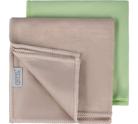 Изображение товара Набор салфеток Gipfel CLEAN SERIES 2 штуки, 30x30 см, для стекол и зеркал 1 шт, для замши 1 шт. 52415
