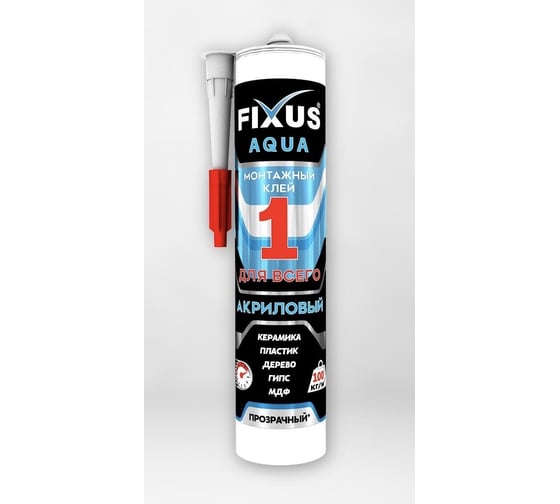 Изображение товара Клей монтажный HL Аква-100 280мл Фиксус, 000 Прозрачный КМА-100 000 ПРЗ