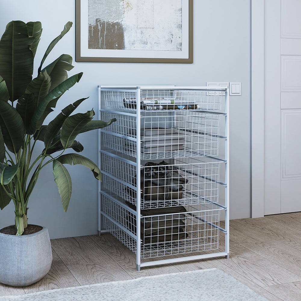 Изображение товара Комплект стеллажной системы Larvij 07WHN 07WH N корзина для белья сталь белый