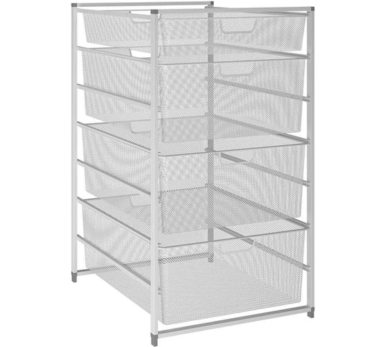 Изображение товара Cтеллаж семиуровневый Larvij с мелкосеточными корзинами белый 08WH(N)