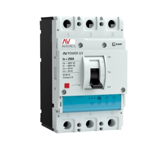 Изображение товара Автоматический выключатель EKF AV POWER-2/3, 250А, 50kA, ETU2.2 1 шт. mccb-23-250-2.2-av