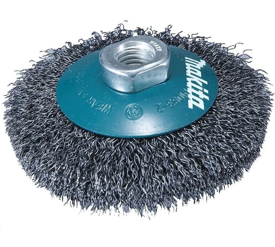 Изображение товара Щетка проволочная дисковая 115 мм, толщ. проволоки 0.3 мм, пучки, нержавейка, M14x2 Makita D-77562