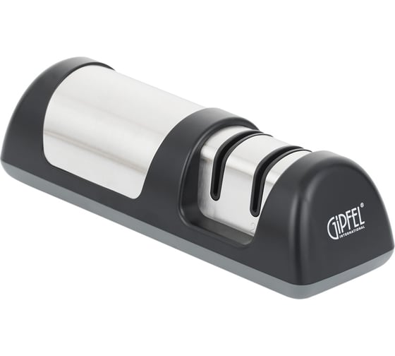 Изображение товара Точило для ножей ZOOMA 18x5,7x5см. Материал шлифовальных кругов: керамика/алмаз. Материал корпуса: пластик, нерж. Сталь Gipfel 2928