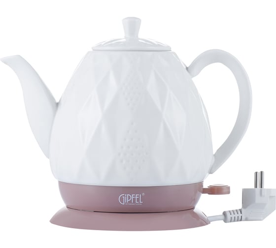 Изображение товара Чайник электрический ENRICA 1,5л. Материал: керамика, пластик. Цвет: белый Gipfel 1170