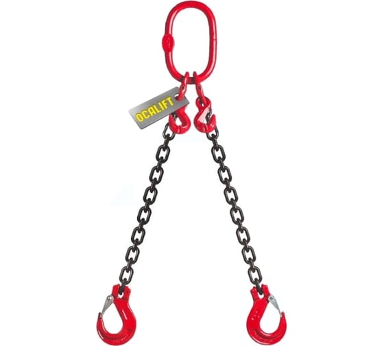 Изображение товара Цепной строп OCALIFT 2СЦ 1,6т 3,5м с укоротителями двухветвевой цепь глазированная 6x18 T8 G80 2sc1600t35hf