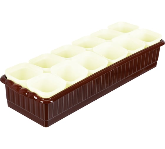 Изображение товара Набор для рассады PALISAD поддон 470x166x82 мм, 12 горшочков по 250 мл. с выдвижным дном 643450