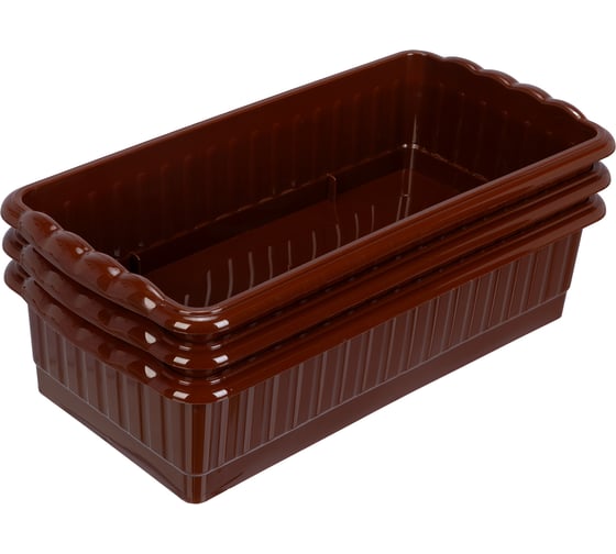 Изображение товара Поддон для рассады PALISAD 322x166x82 мм, пластиковый, 3 шт, под 8 горшочков 250 мл. 643442