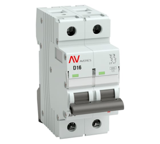 Изображение товара Автоматический выключатель EKF AVERES AV-10, 2P, 16A, 10kA mcb10-2-16D-av