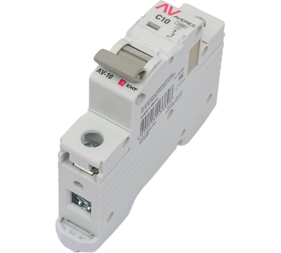 Изображение товара Автоматический выключатель EKF AVERES AV-10, 1P, 10A, 10kA mcb10-1-10C-av