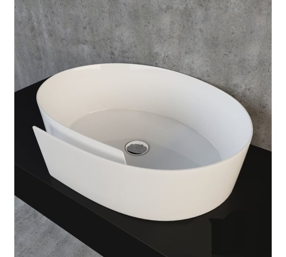 Изображение товара Раковина Flaminia Roll 560x420хh170 мм, накладная без отверстий для смесителя, без перелива, керамика, цвет белый RL56L