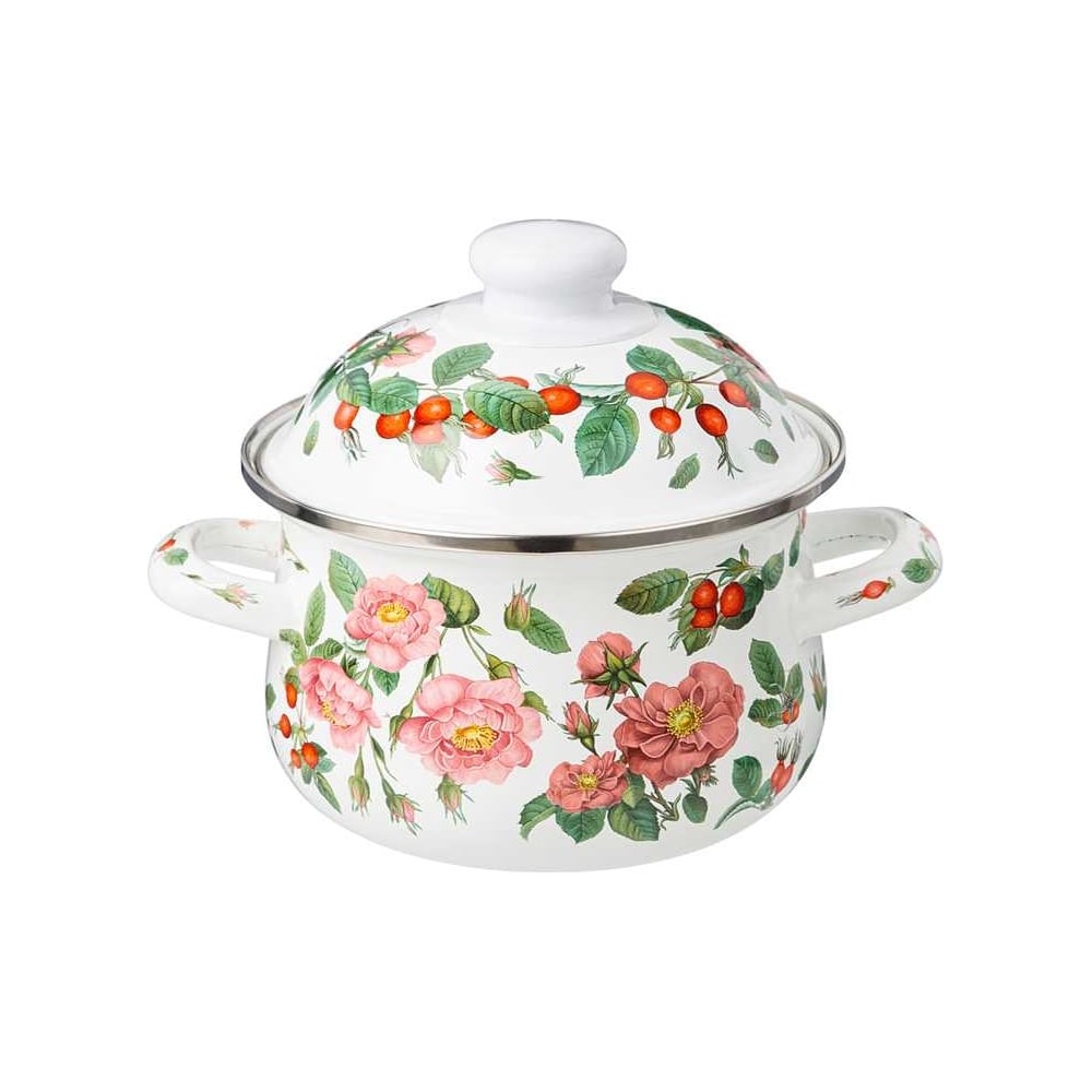 Изображение товара Эмалированная кастрюля Agness 1.5 л с крышкой для газовых и индукционных плит