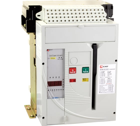 Изображение товара Автоматический выключатель EKF ВА-450, 1600/800А, 3P, 55кА, стационарный mccb450-1600-800