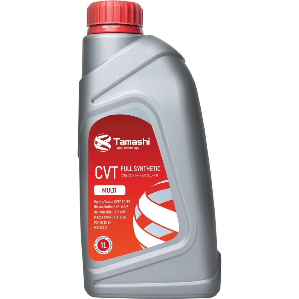 Изображение товара Жидкость трансмиссионная Tamashi 1л CVT MULTI (NS2/NS3, TC/FE, JWS, J4,J1, MB236.20, VAG G052516, MERCON C) ATFTCVT1