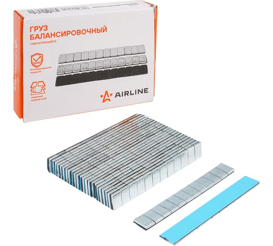 Изображение товара Груз балансировочный самоклеящийся Airline стальной 12x5гр, 50 шт., прямые углы ATRK180