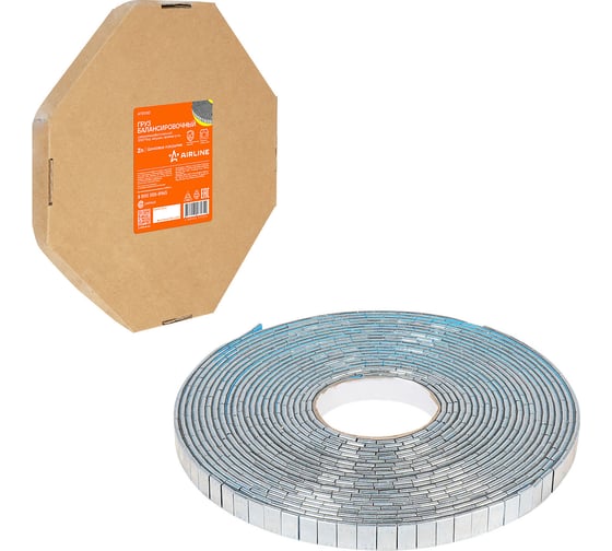 Изображение товара Груз балансировочный самоклеящийся Airline стальной 5гр, 1000шт., катушка, прямые углы ATRK182