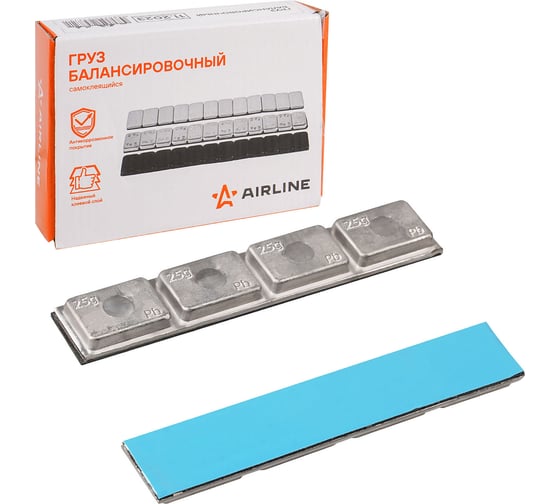 Изображение товара Груз балансировочный самоклеящийся Airline свинцовый, грузовой, 4x25гр, 25 шт ATRK201