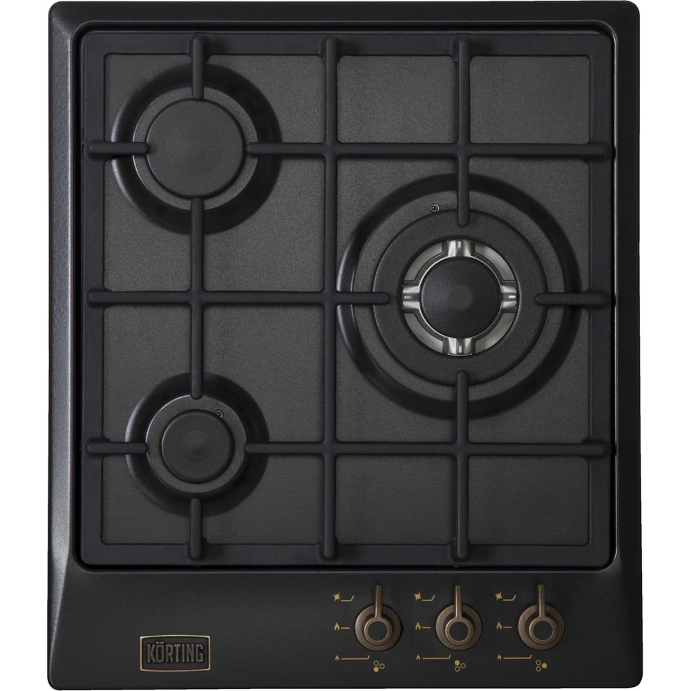 Изображение товара Газовая варочная панель Korting HG 465 CTRN 3 конфорки ретро черная