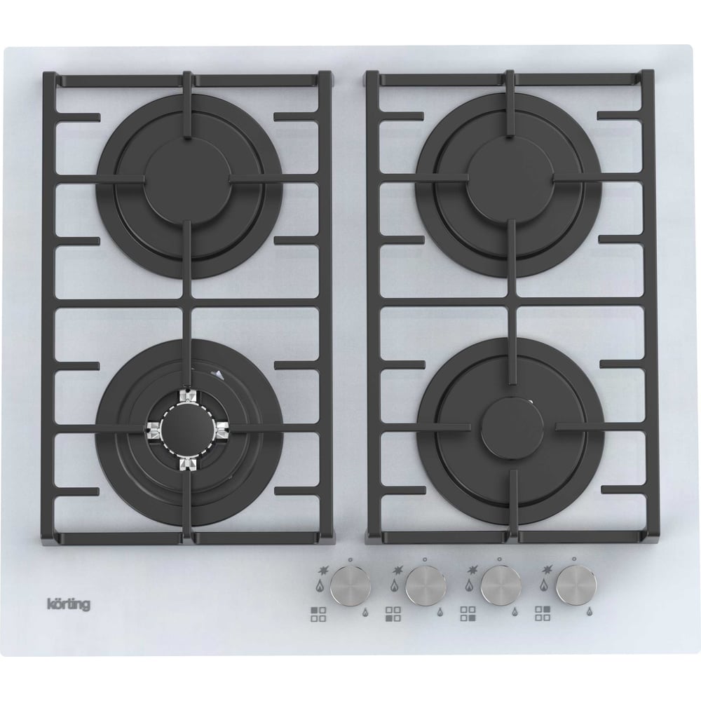 Изображение товара Газовая варочная панель Korting HGG 6825 CTW с 4 конфорками стеклокерамикой и газ-контролем