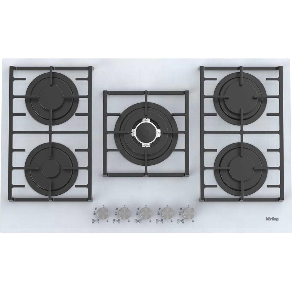 Изображение товара Газовая варочная панель Korting HGG 9835 CTW 5 конфорок стеклокерамика белая